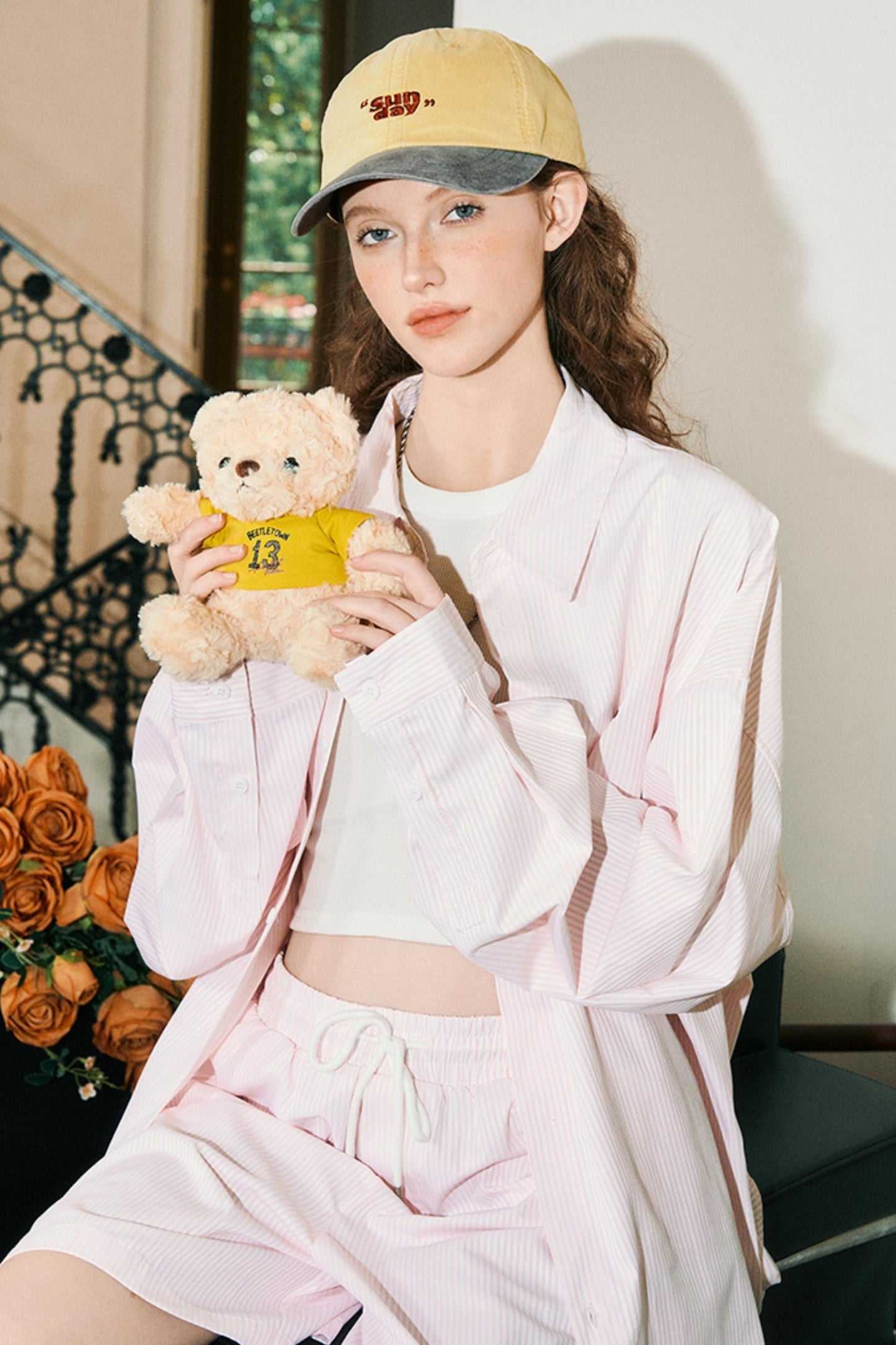 Sun Shield Striped Shirt & Shorts Set-Up