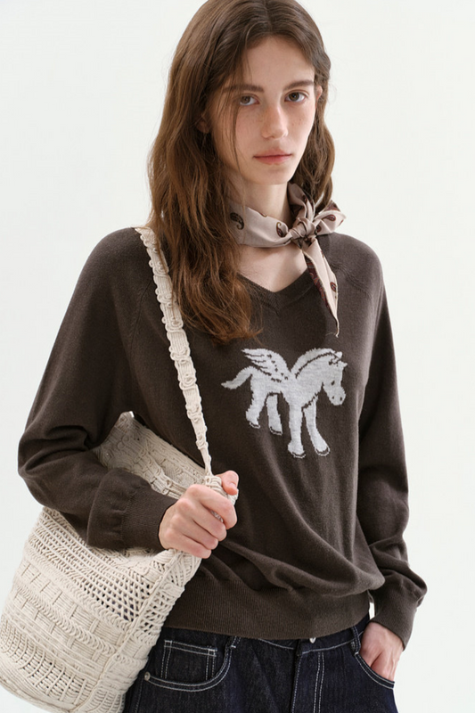 Pegasus Jacquard Knit Top