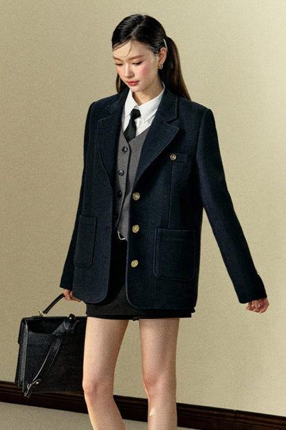 Woolen Blazer Retro Suit