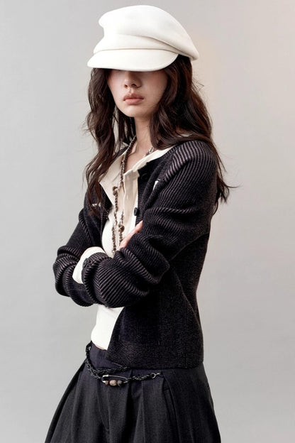 Feather Shadow Knitted Cardigan