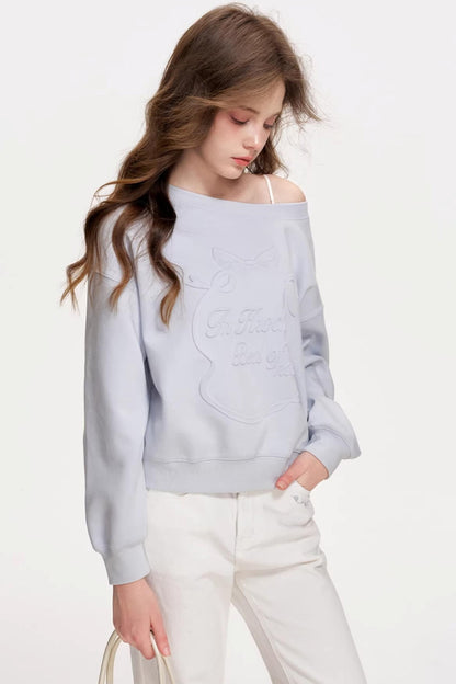 Hand-Painted Embossed Modal Sweatshirt