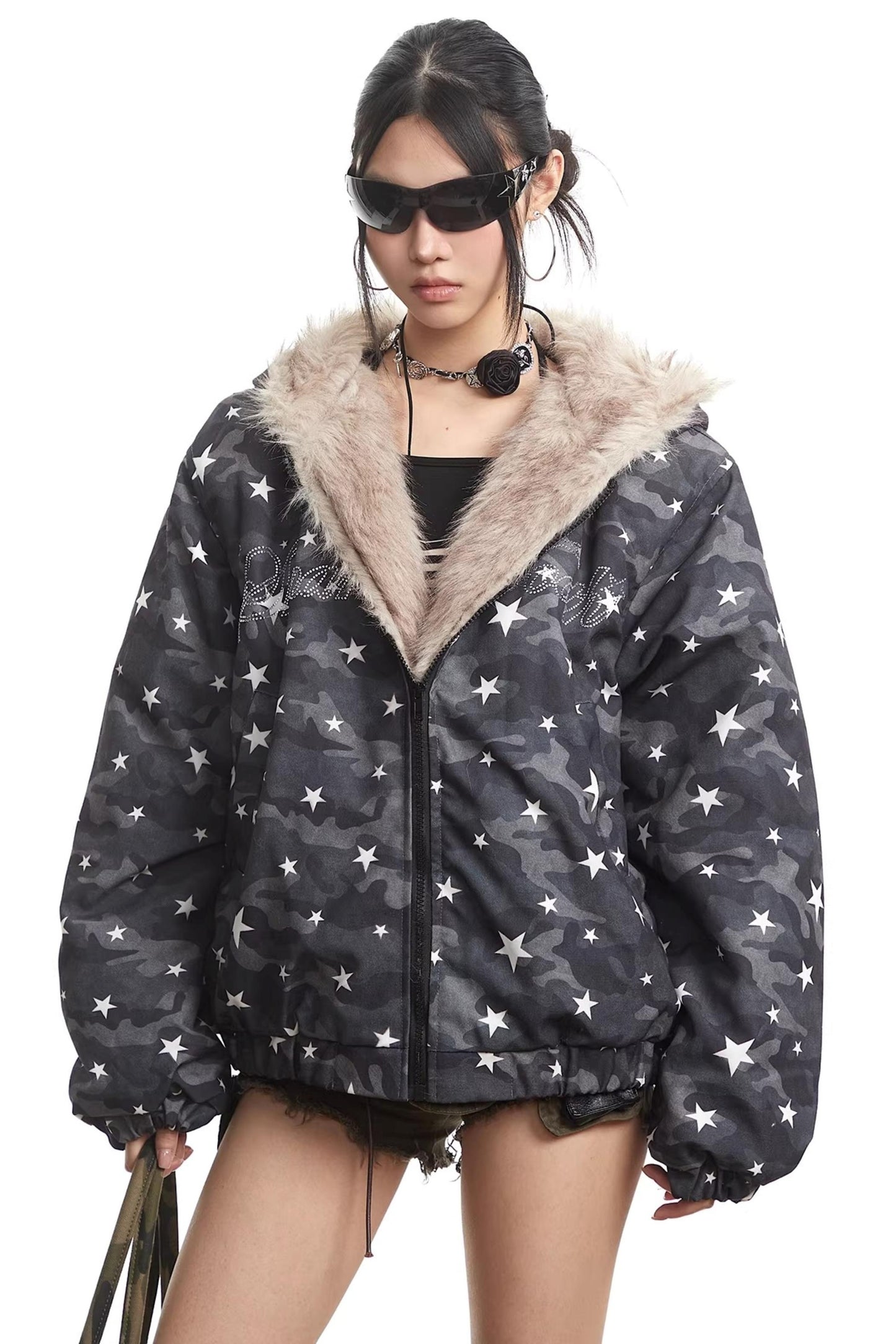 Retro Camouflage Hooded Jacket