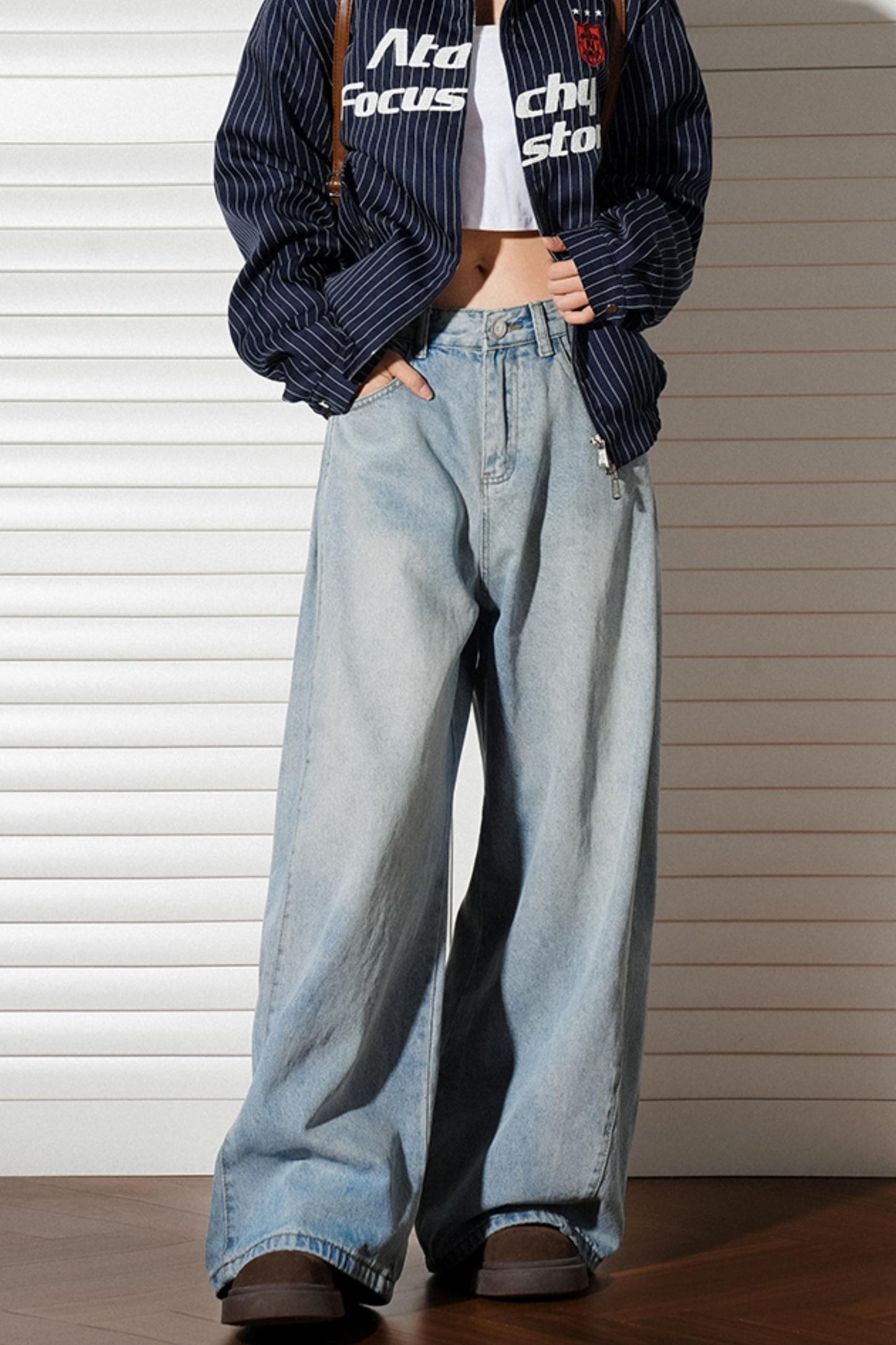 Straight Casual Split Jeans Pants