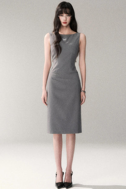 Siren schulterfreies graues Kleid