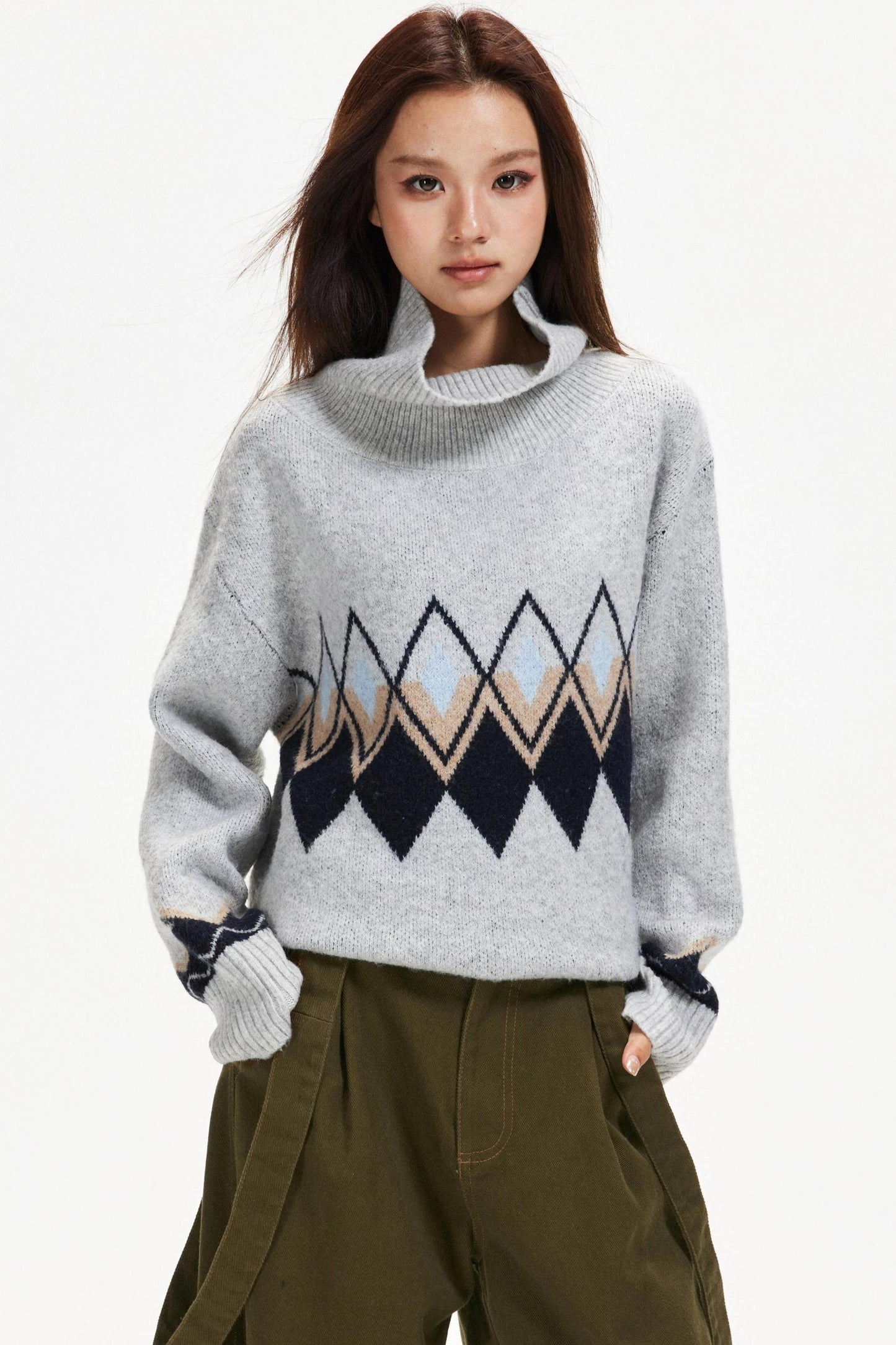 Color-Blocked Diamond Dress