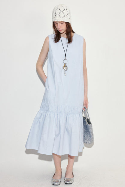 Summer Blue Drawstring Dress
