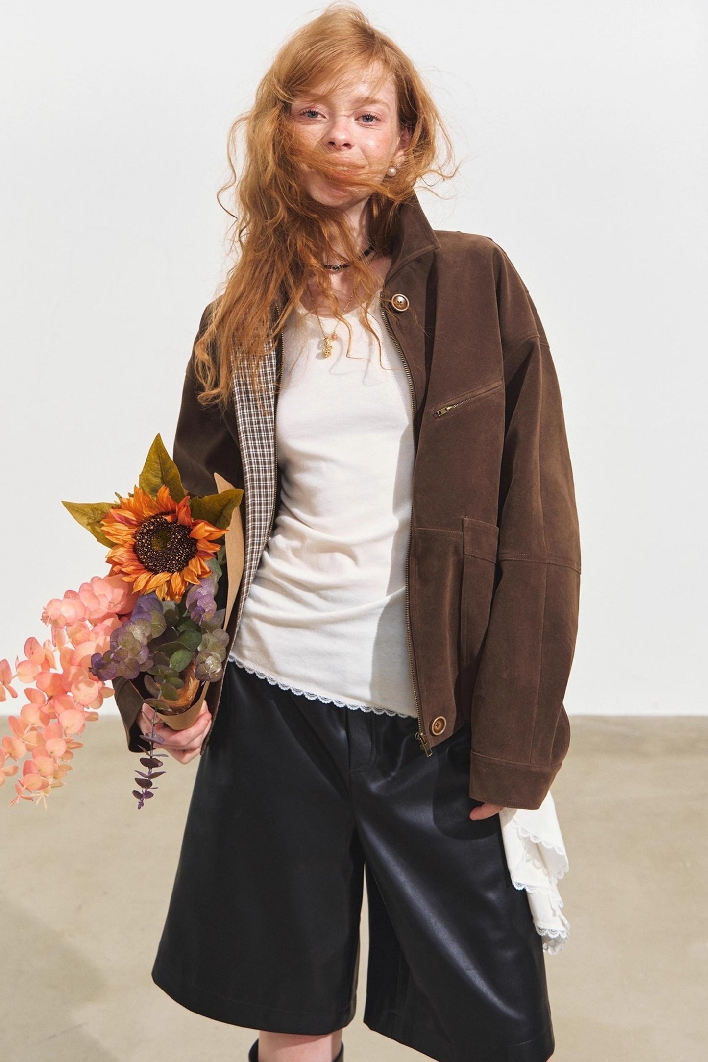 Wide-Leg Leather Trousers