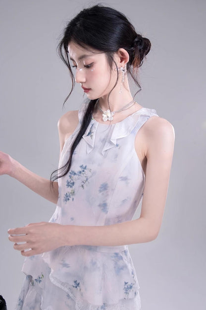 Fluid Floral Cascade Dress