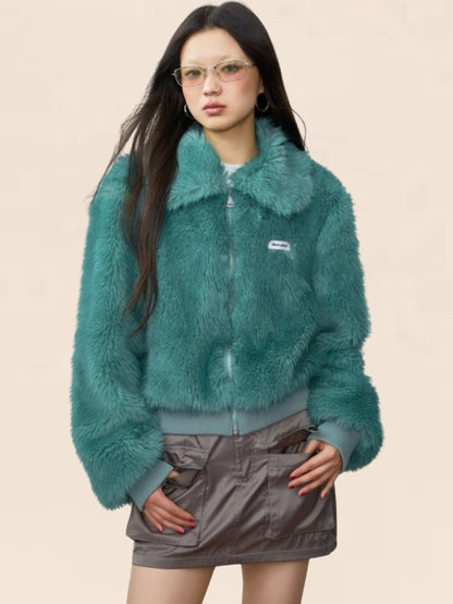 Long-sleeved Loose Fur Jacket