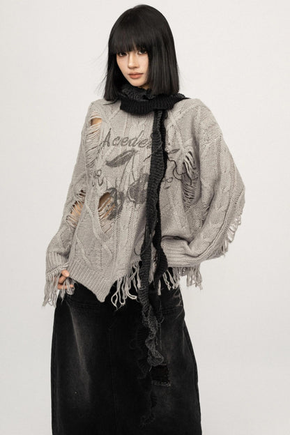 American Retro Irregular Knit Top