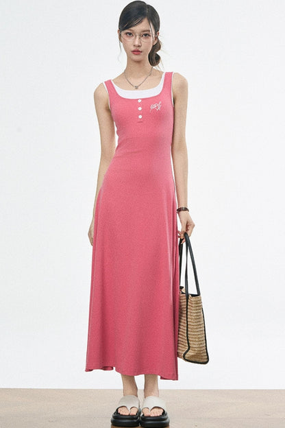 Summer Halter Maxi Dress With Shirt Set-Up