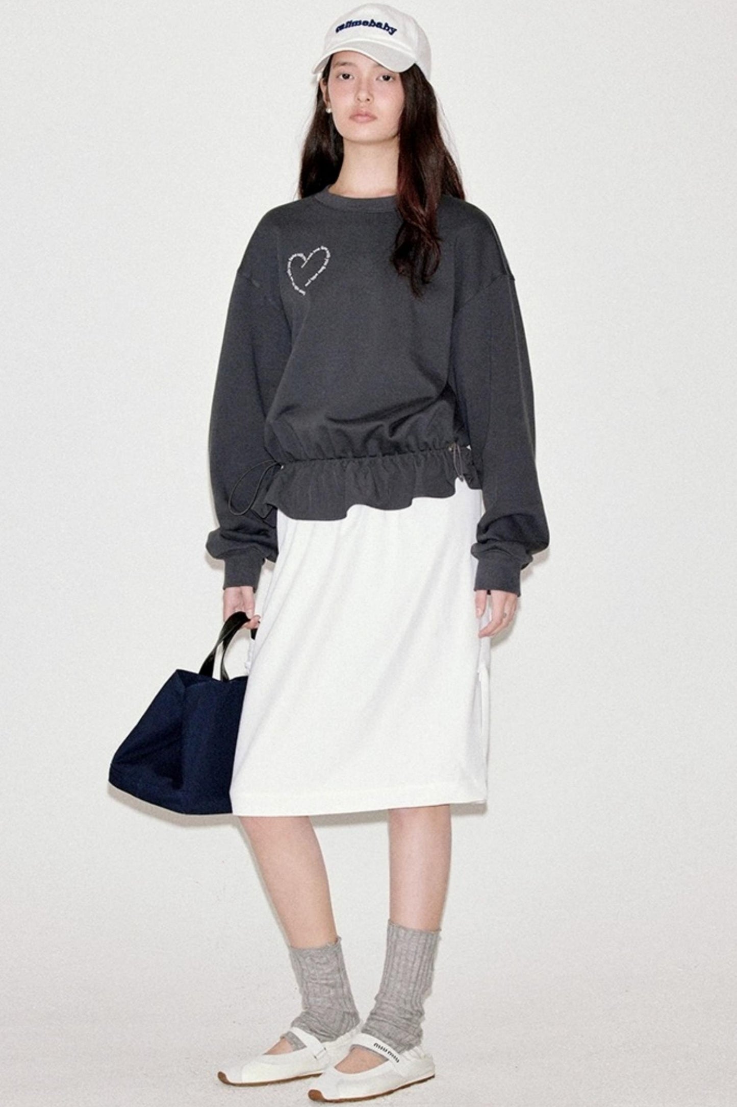 Gray Embroidery Sweatshirt