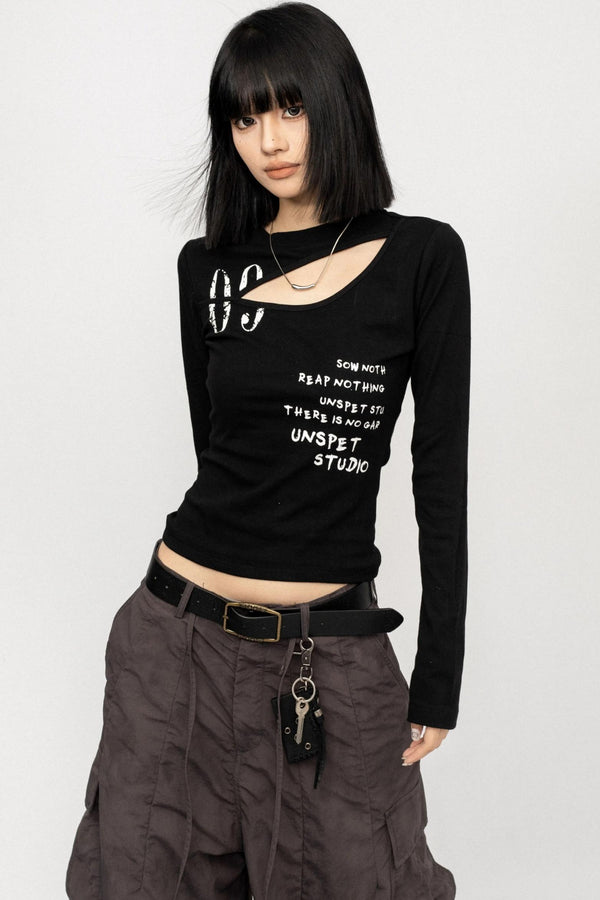 Black Hollow Long Sleeve T-Shirt