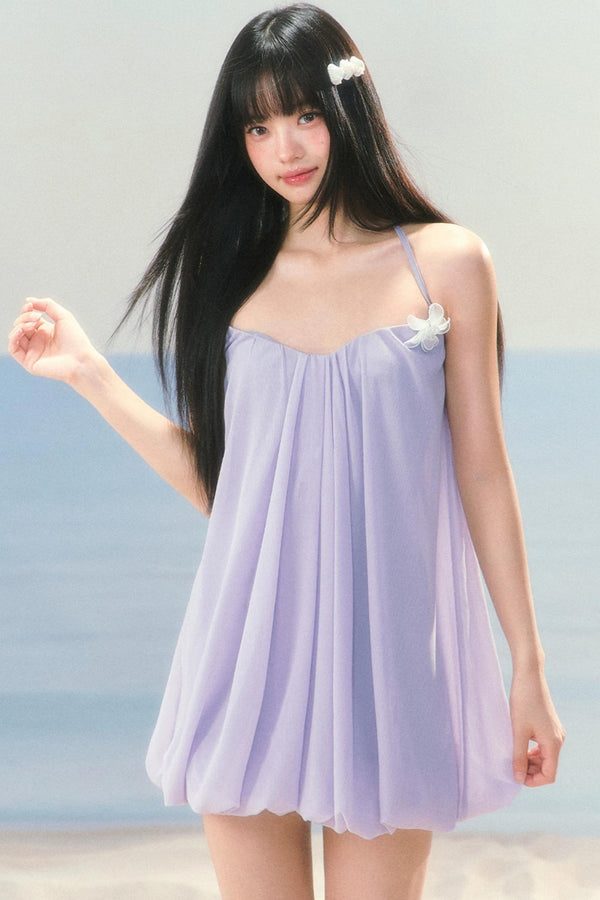 Chiffon Puffy Flower Bud Dress