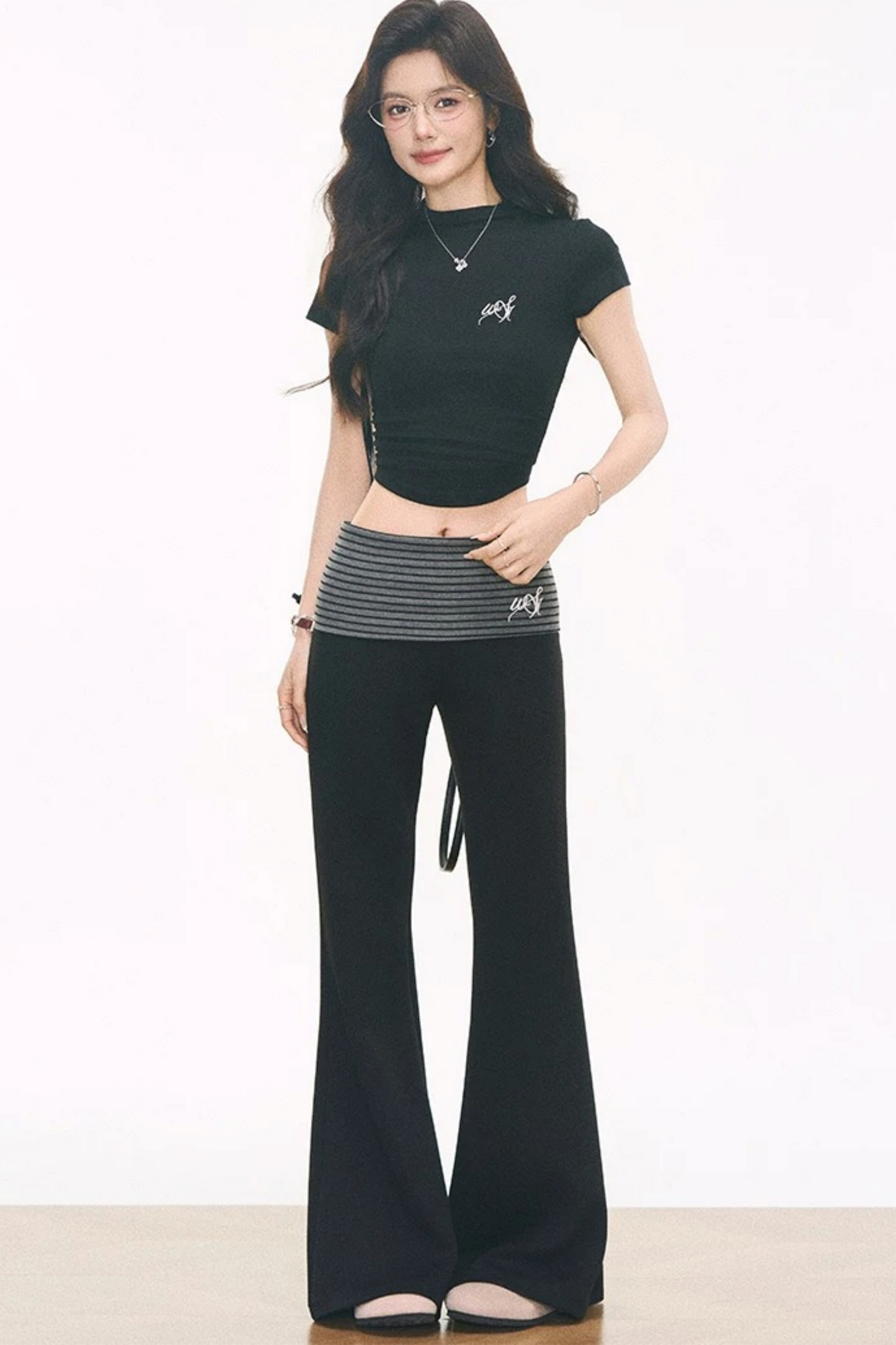 Striped Flared Pants Set-Up