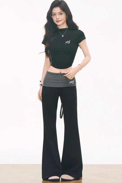 Striped Flared Pants Set-Up