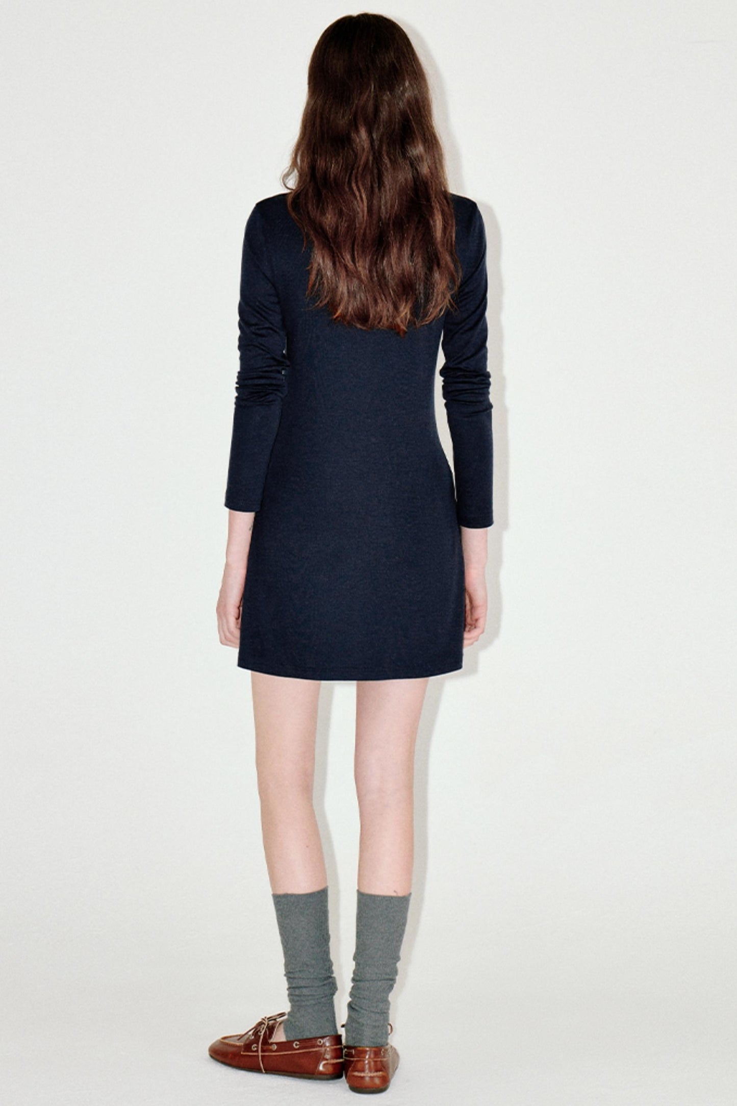 Slim Contrast Long Sleeve Dress