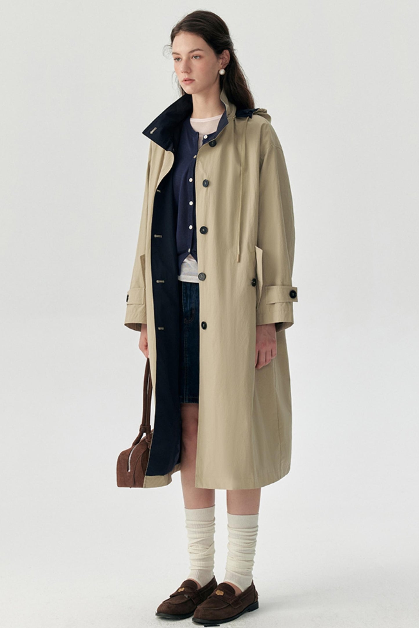 Relaxed Silhouette Cinched Waist Parka Coat