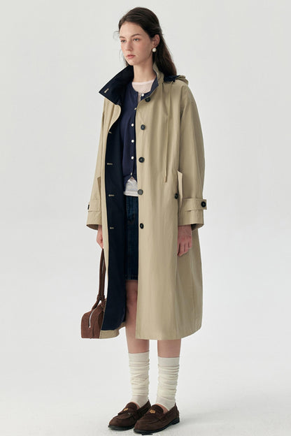 Relaxed Silhouette Cinched Waist Parka Coat