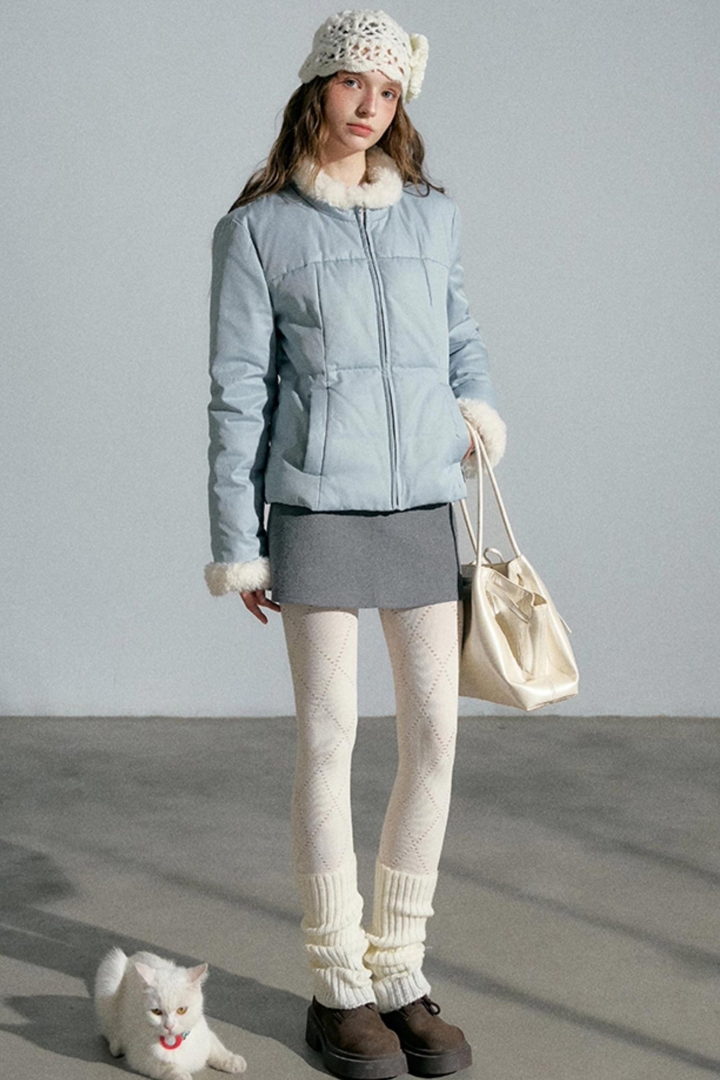 Gray High-Waisted Versatile Skirt