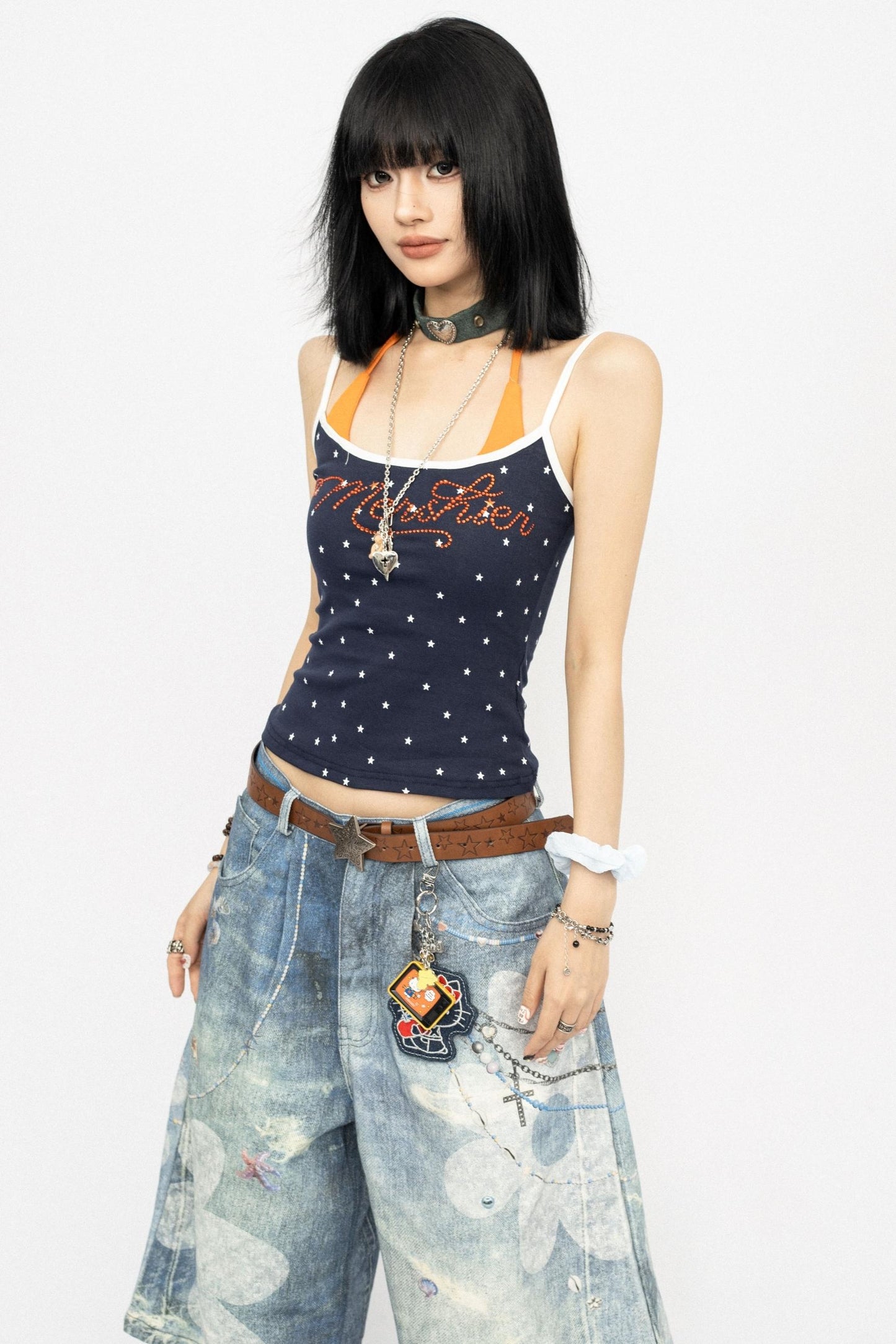 Polka Dot Layered Tank Top