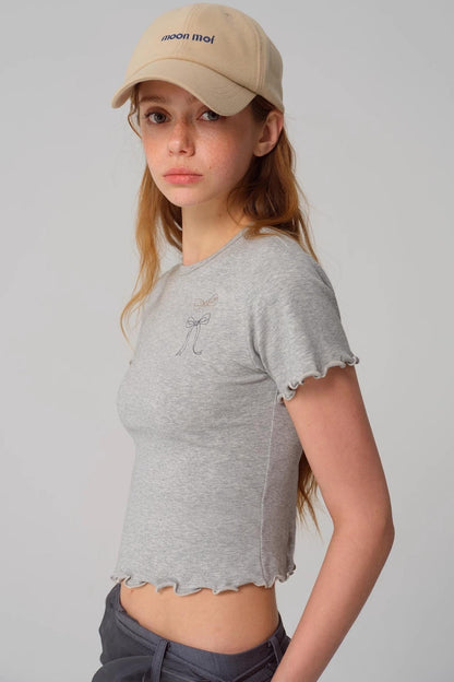 Lace Embroidered Slim Fit Top