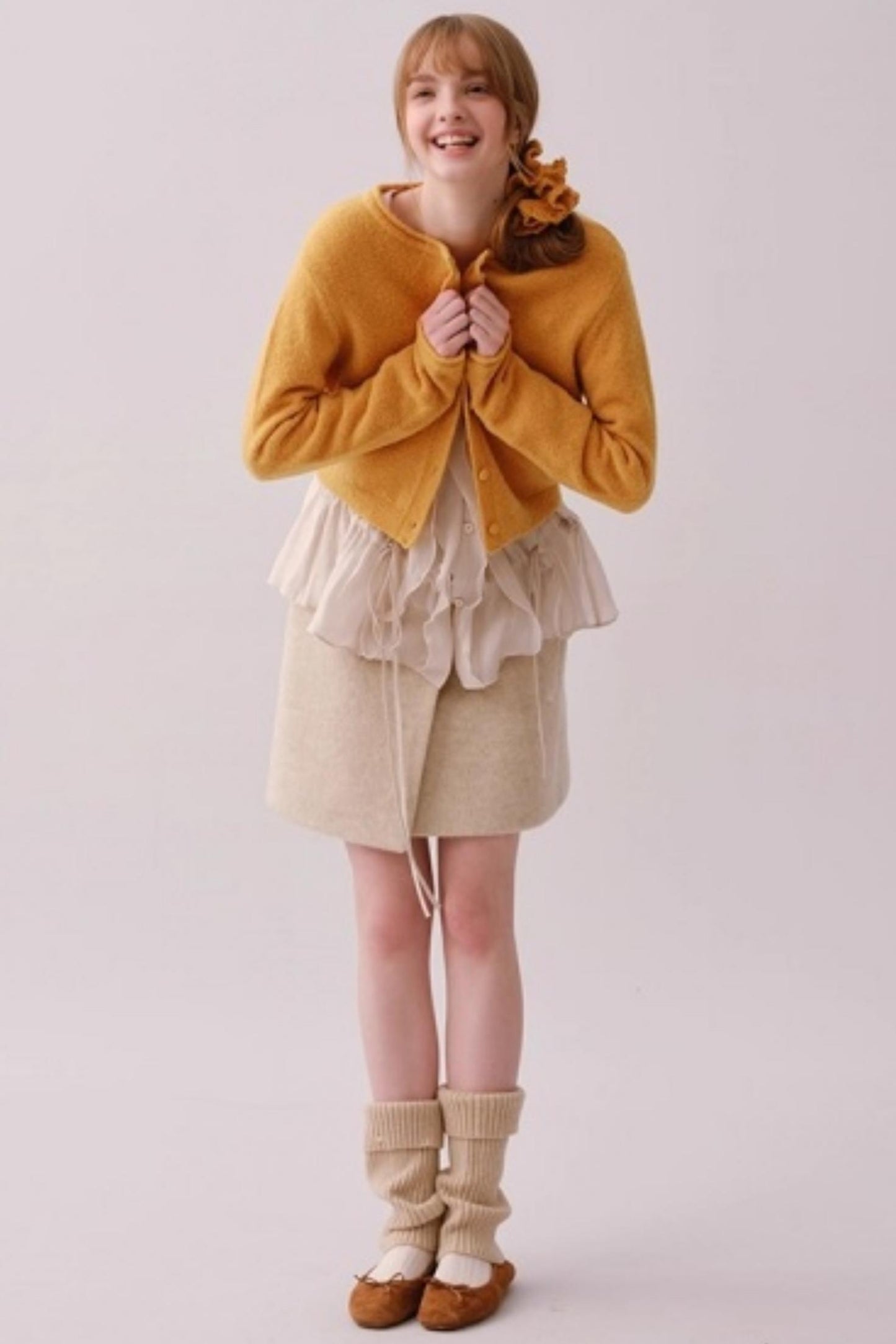 Lyocell Ruffled V-Neck Top