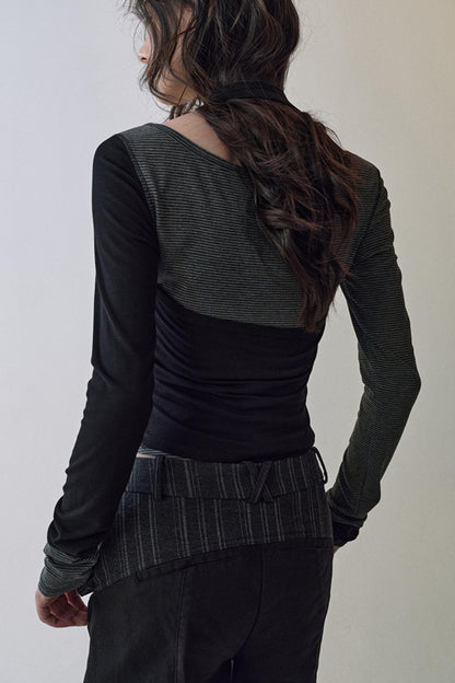 Striped Halterneck T-shirt