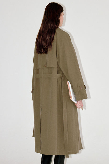 Silhouette Double-Breasted Trench Coat