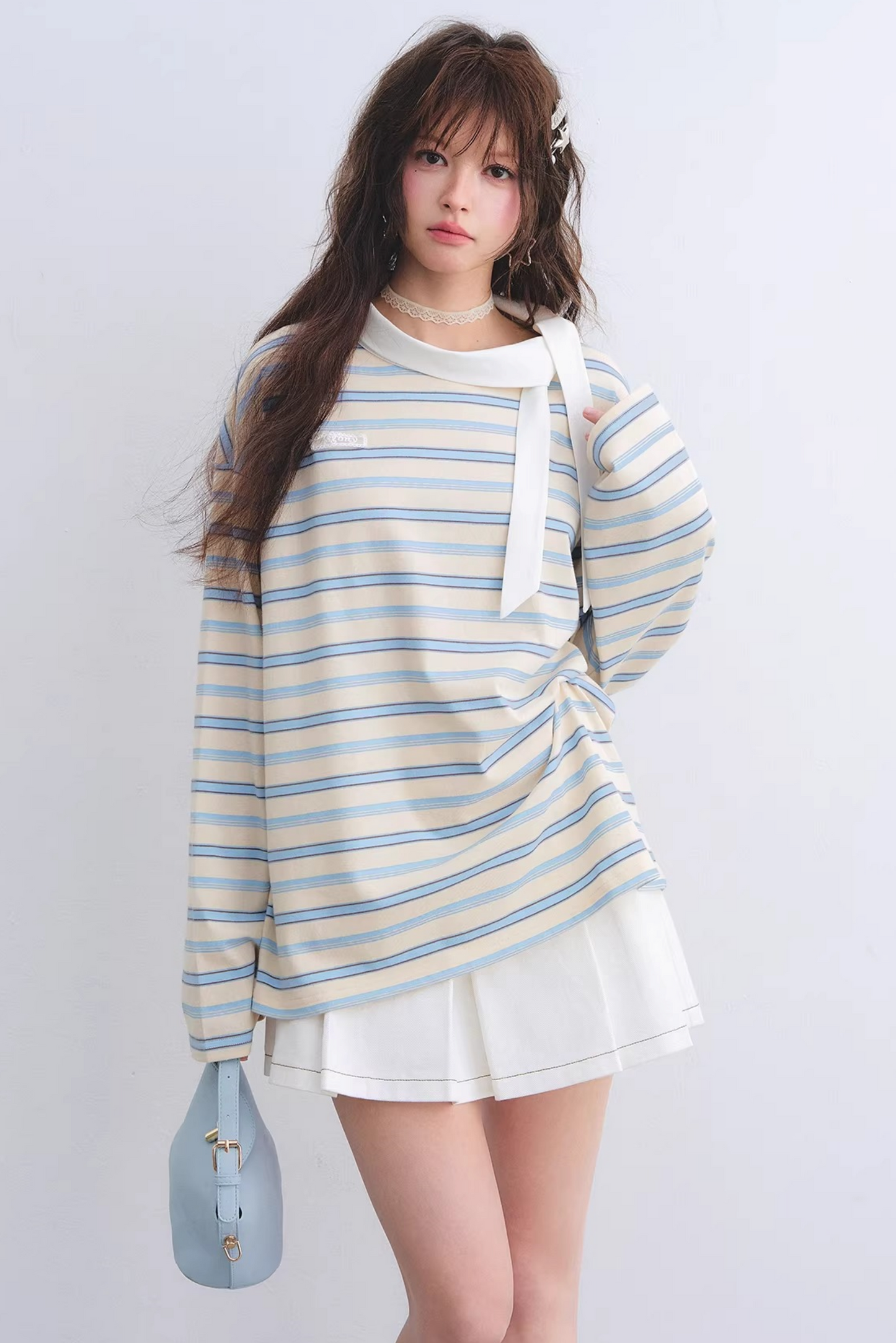 Retro Striped Color-Blocked Top