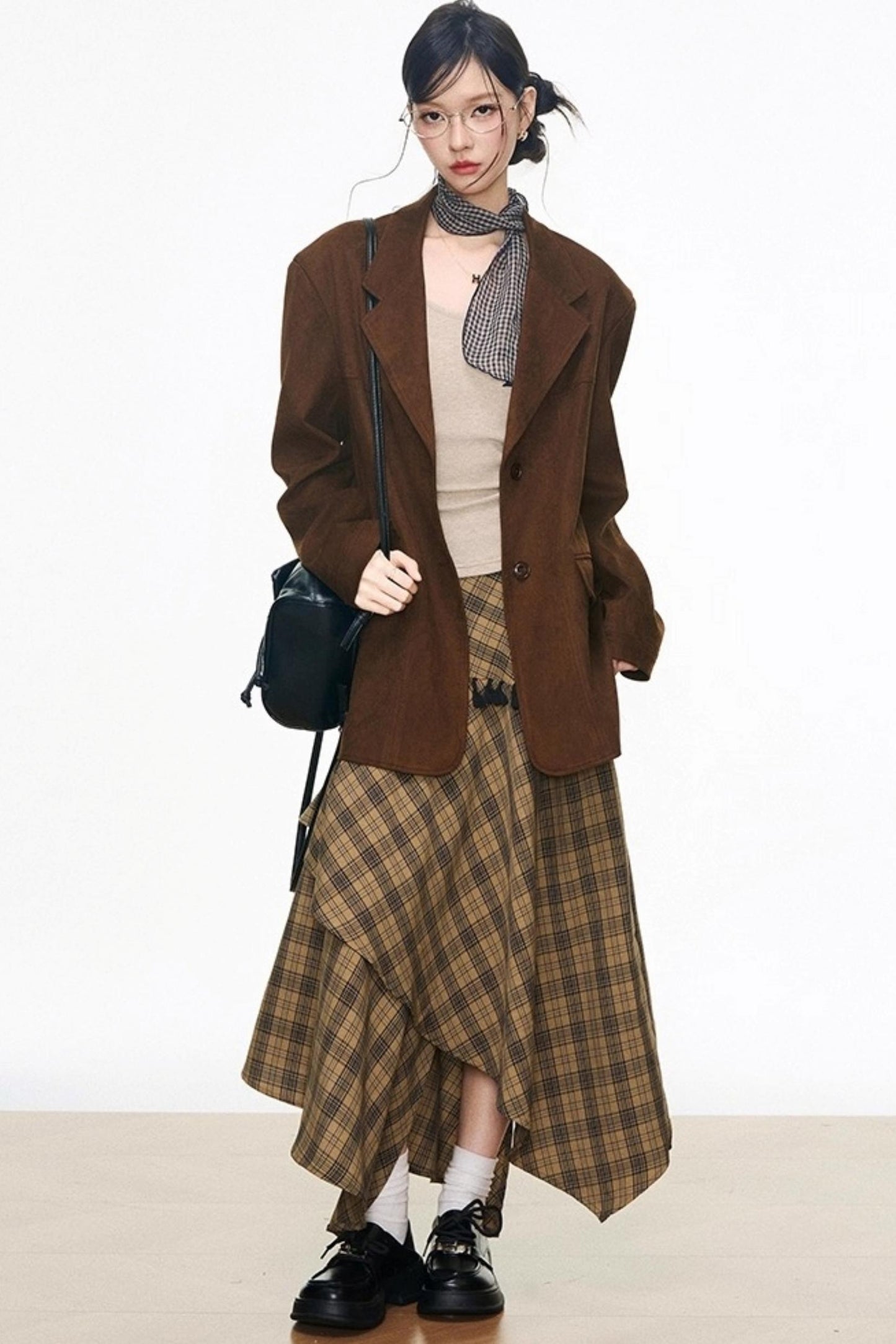 Suede Blazer Skirt Set-Up