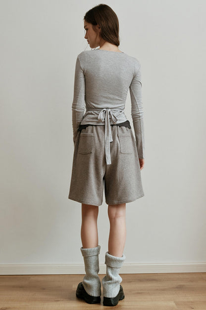 Yarn-Dyed Wool Bermuda Skirt