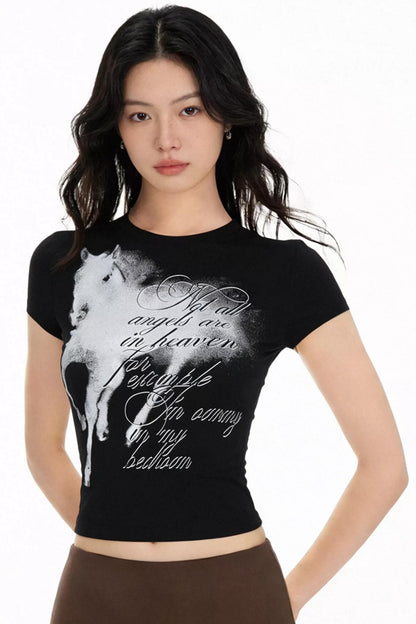 Retro Pony Print Top