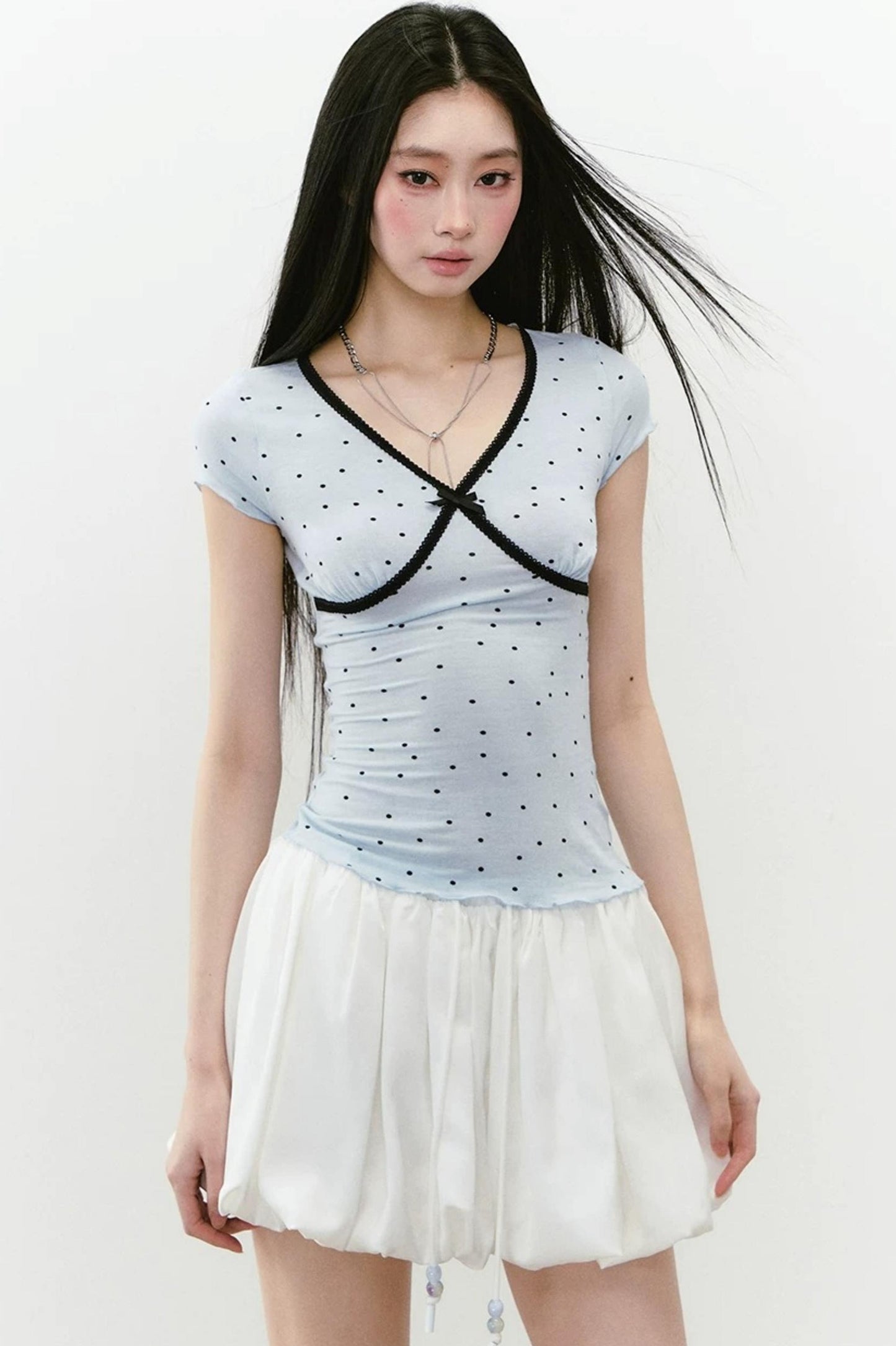 White Acetate Satin A-Line Skirt