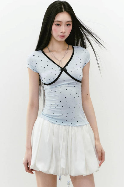 White Acetate Satin A-Line Skirt