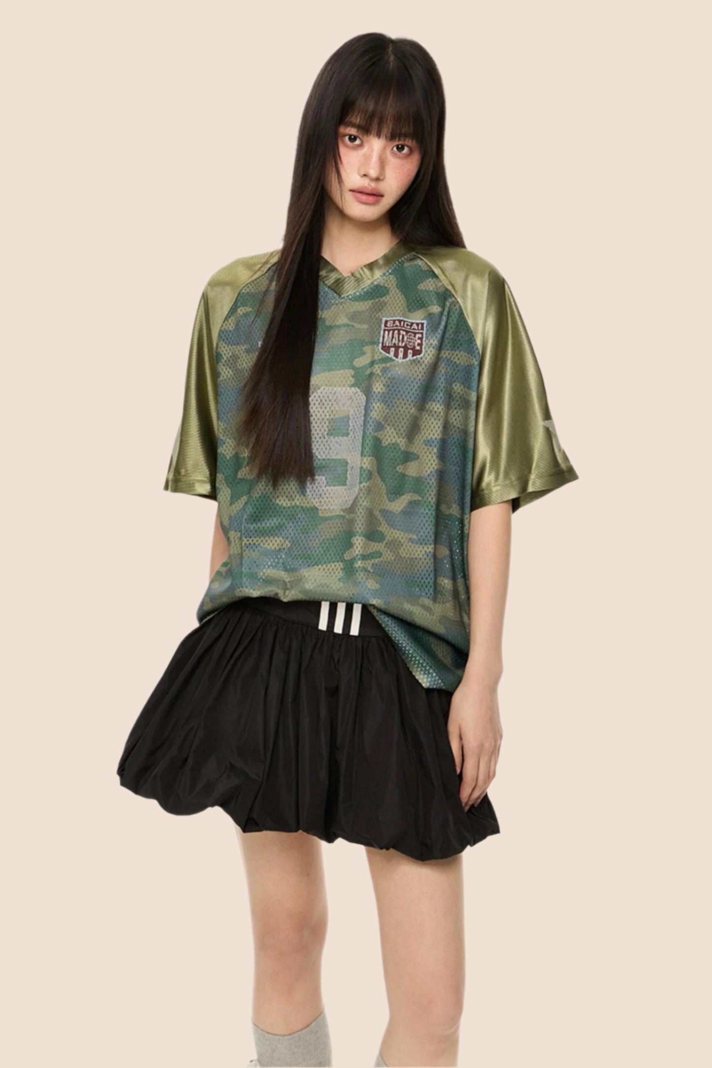 Retro Camo V-Neck Tee