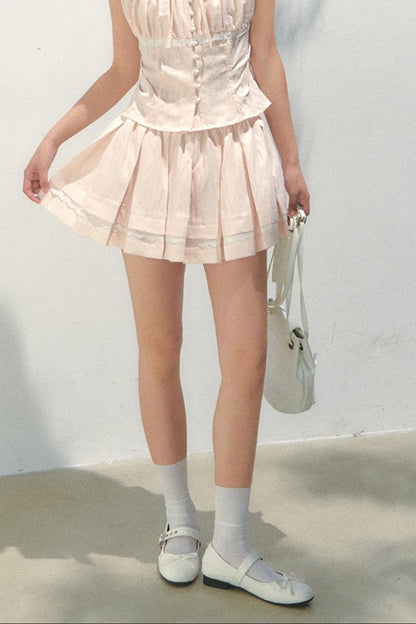 Pink Navy Lycra Top Set-Up