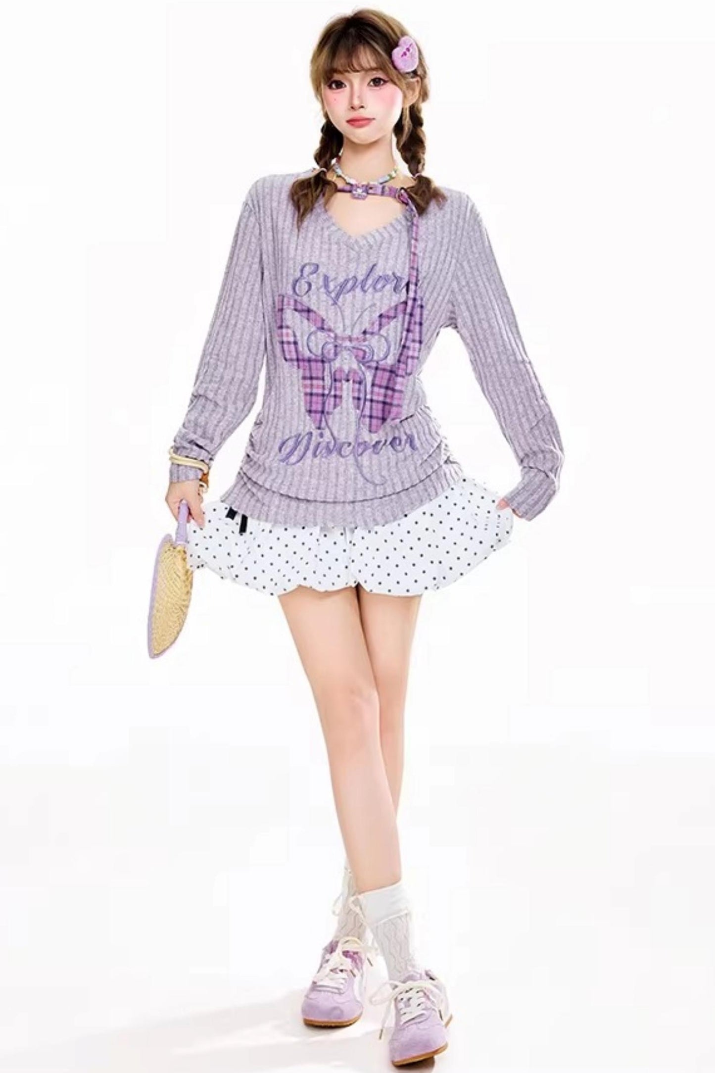 Bowknot Polka Dot Skirt