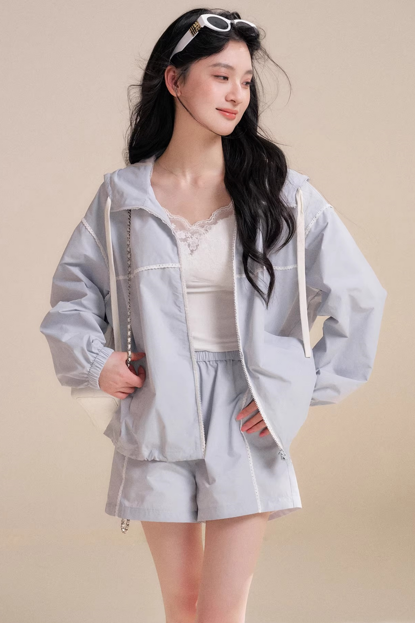 스포티크 레이스 후드 재킷 셋업