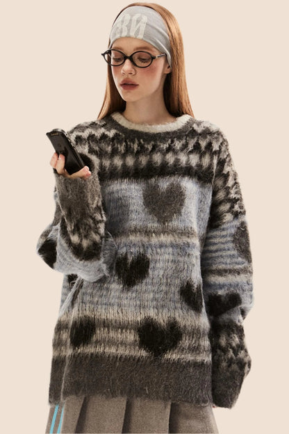 Retro Fair Isle Knit Sweater