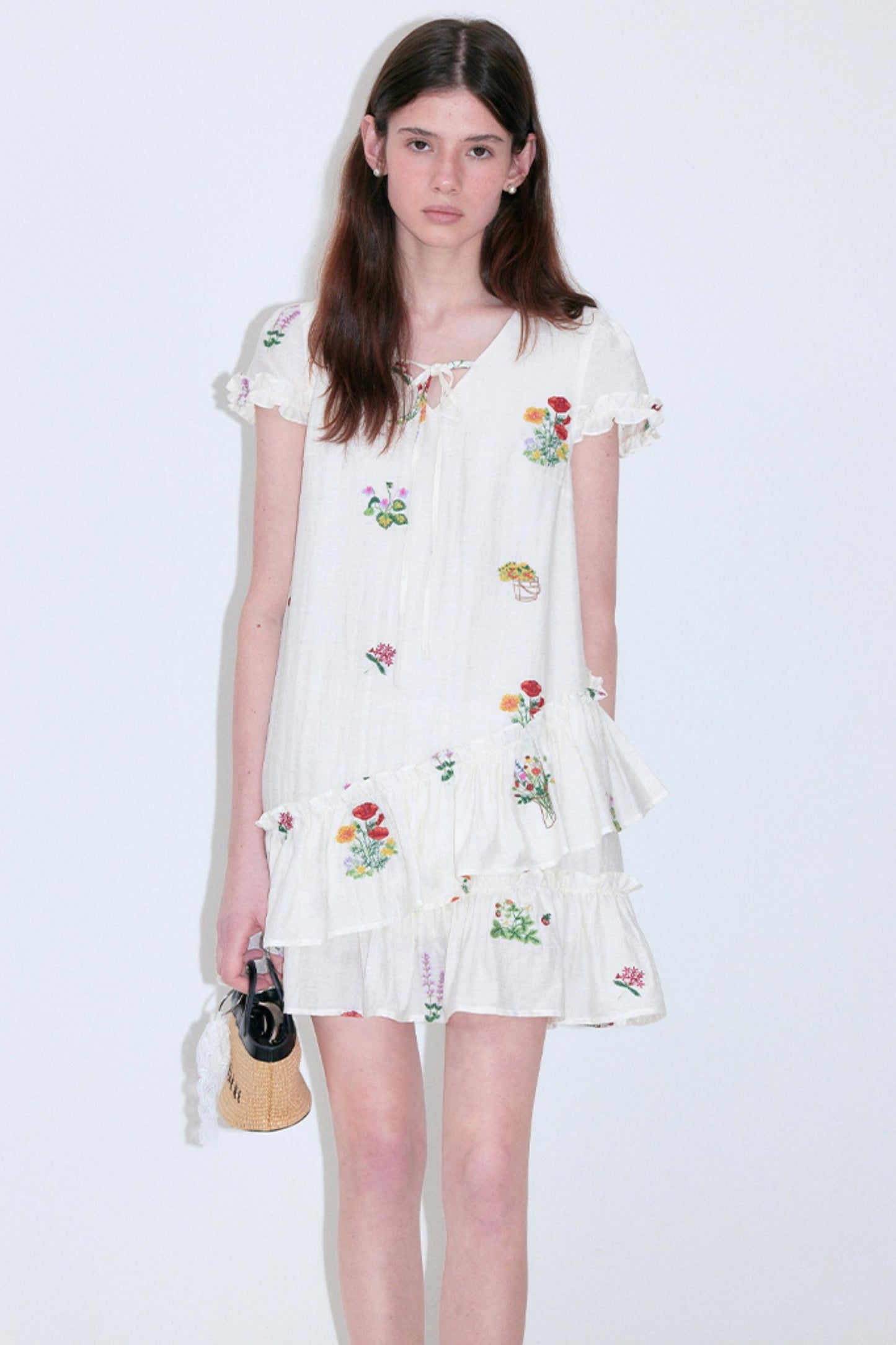 V-Neck Cropped Dress