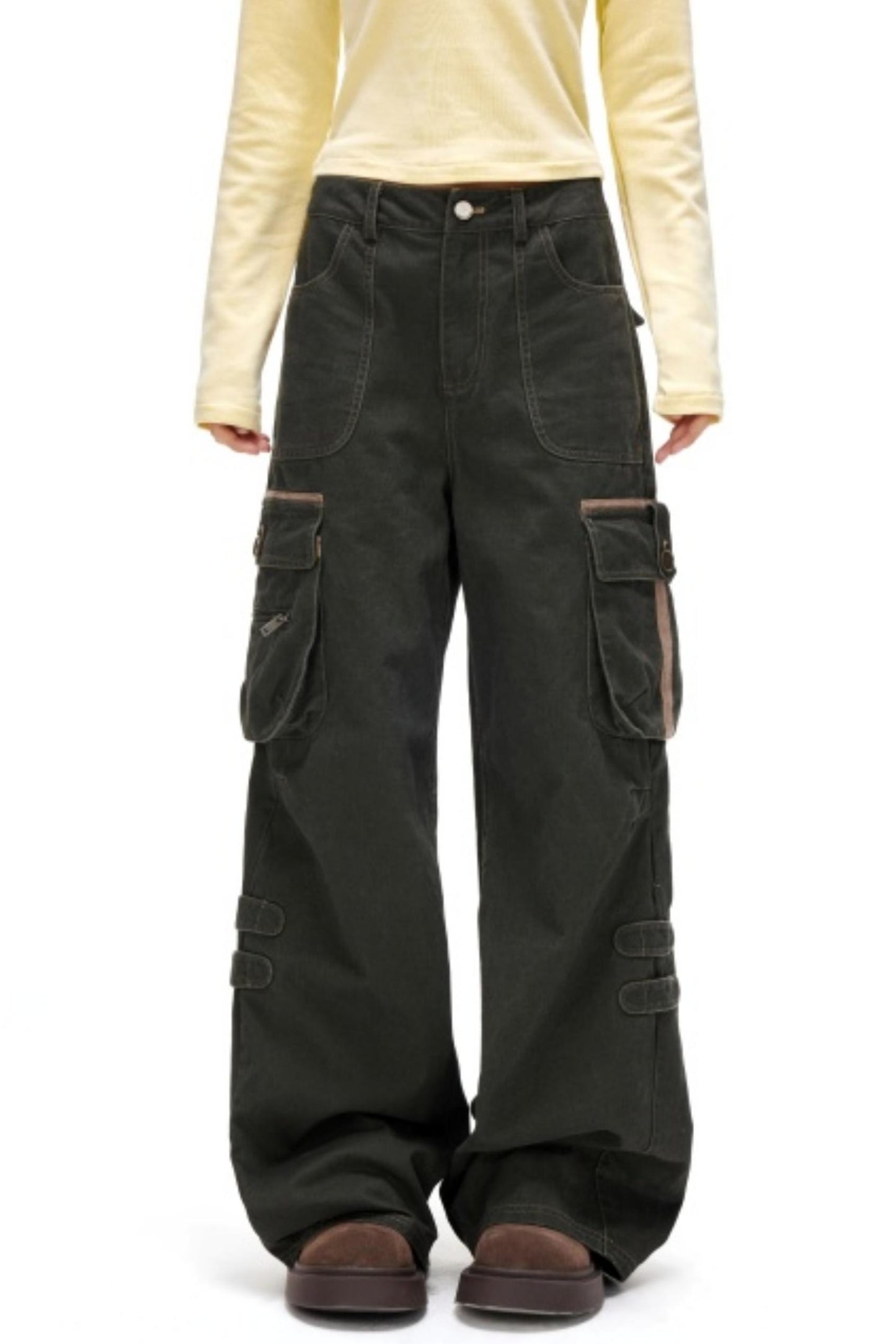 Retro Deconstructed Workwear Pants