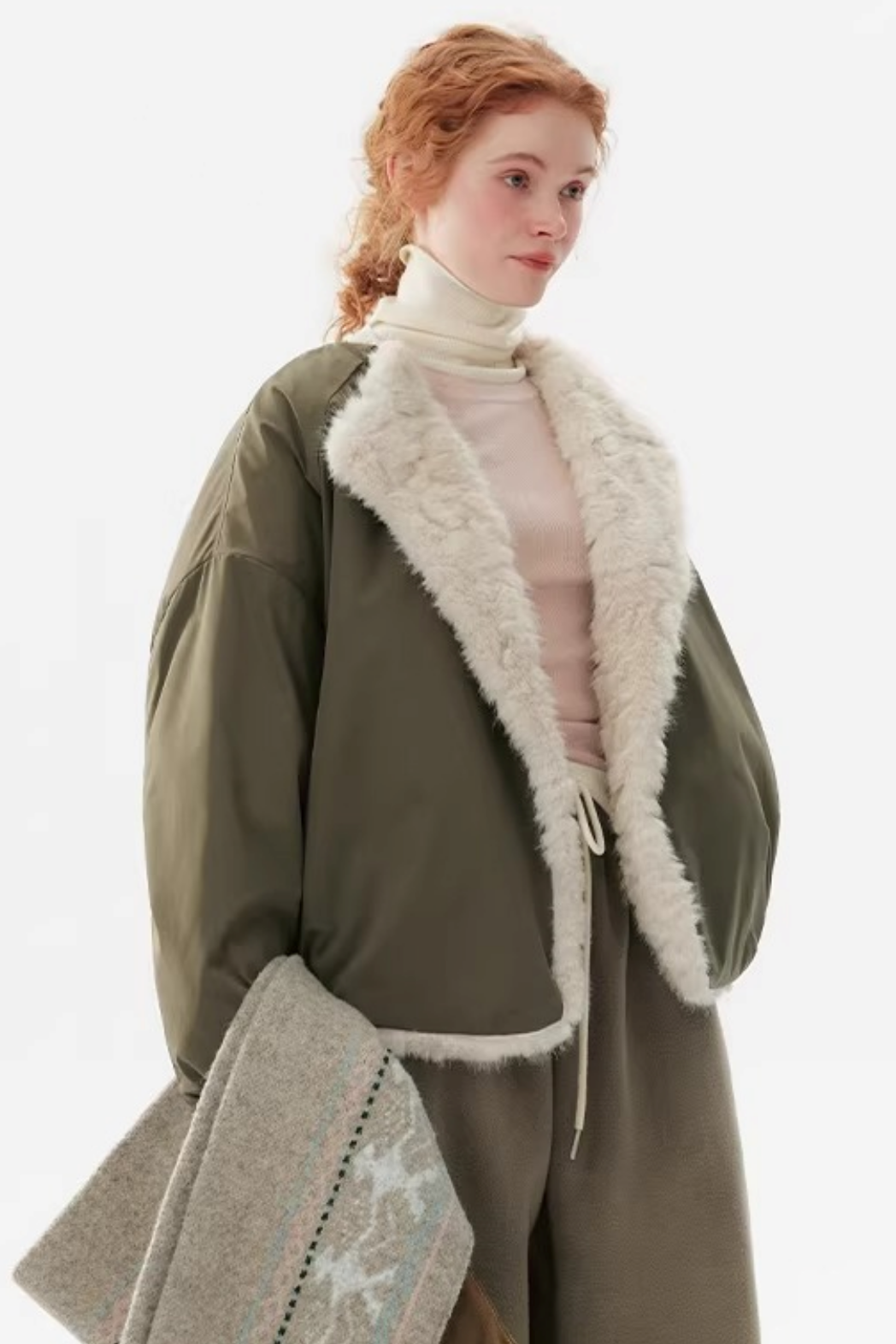 Reversible Faux Mink Parka Coat