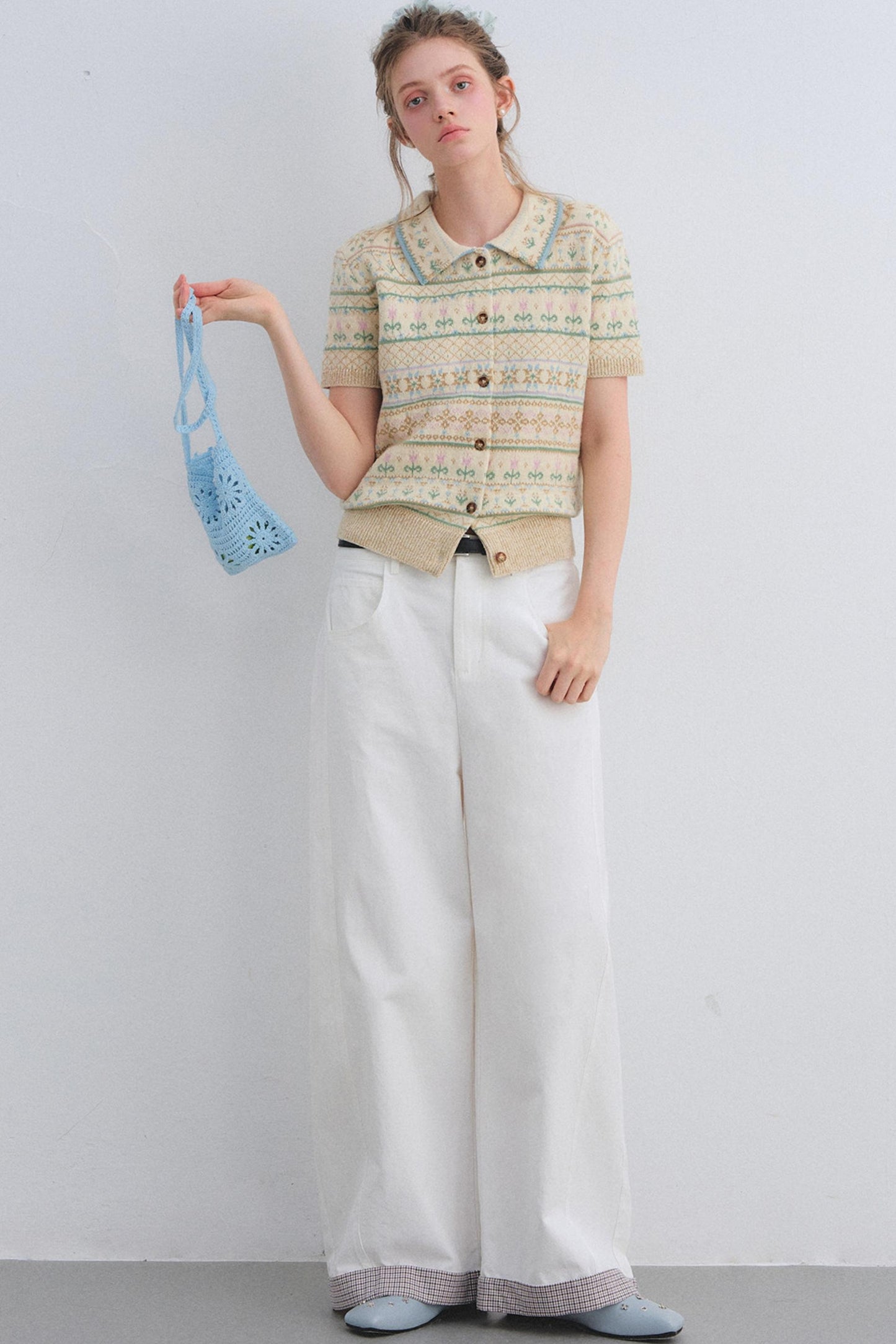 Plaid Patchwork High-Waisted Pants