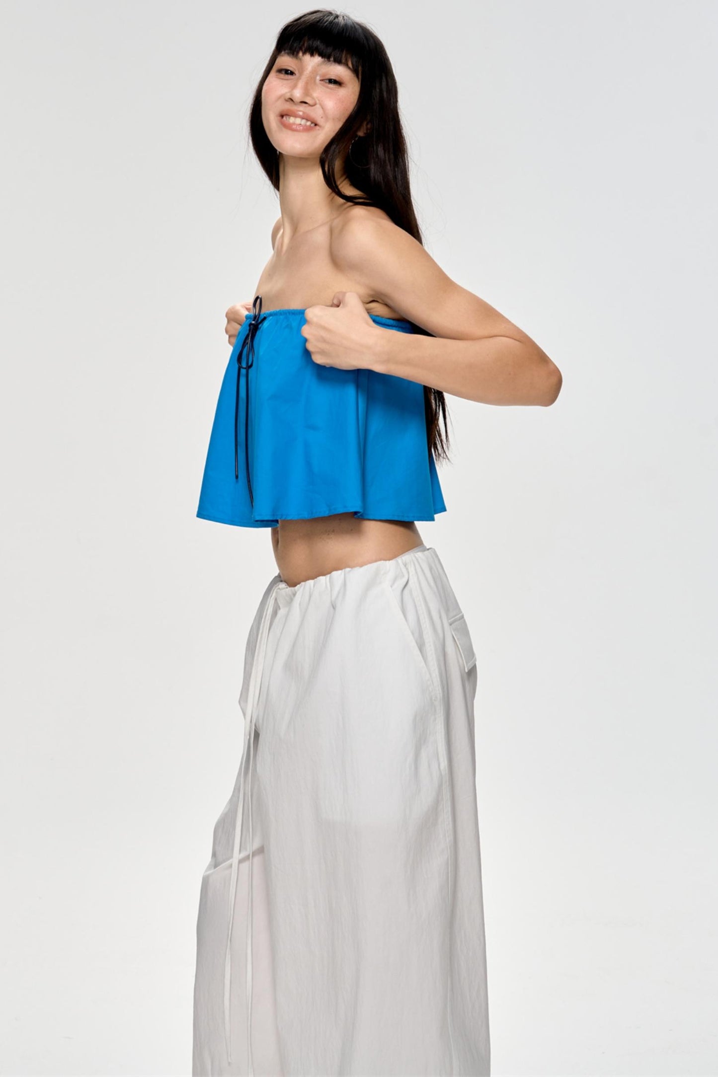 Bright Blue Backless Plunge Top