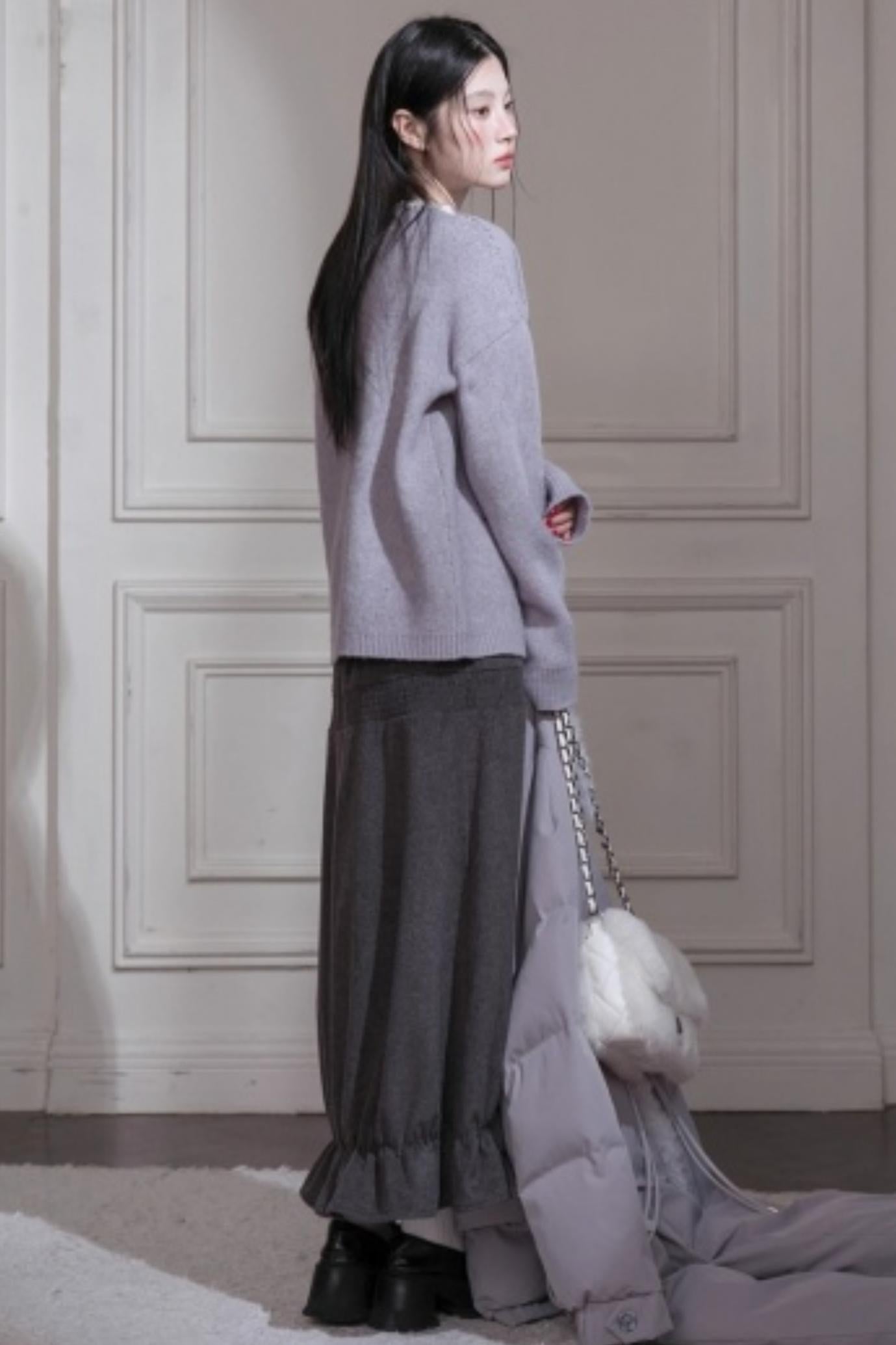 Night Mist Wool Skirt