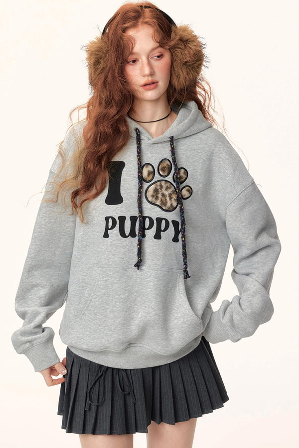 Hooded Leopard Print Sweatshirt