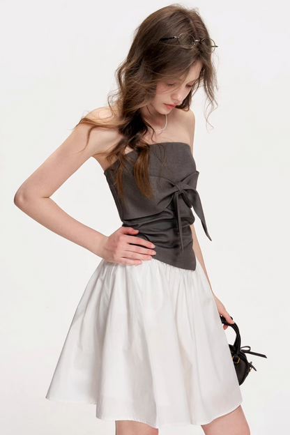 Tencel Wool Strapless Dress