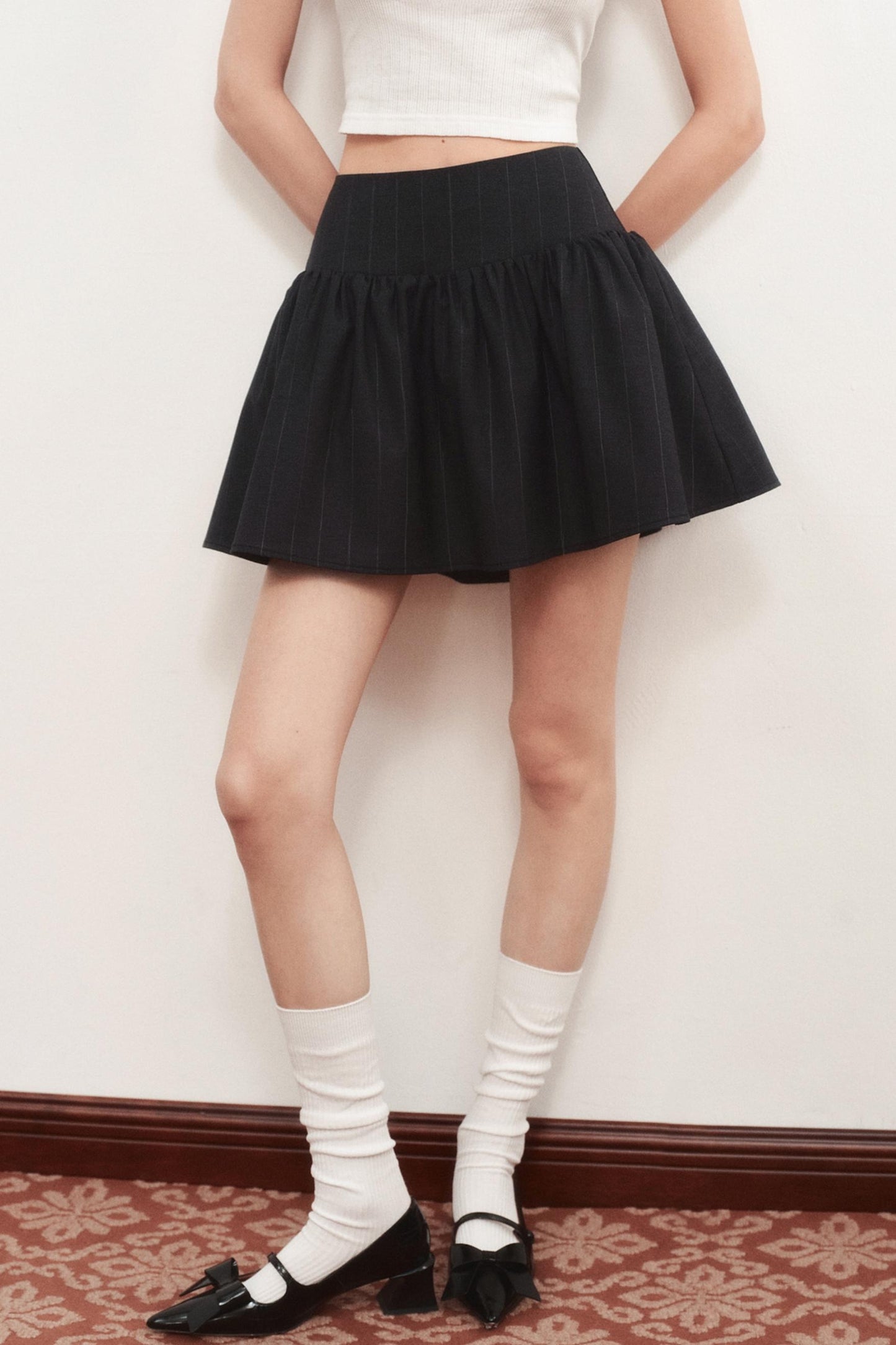 Fluffy Pleated High-Waisted Skirt