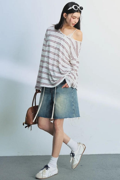 Raw Navy Denim Shorts